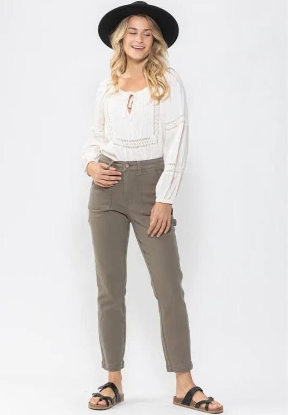 Judy Blue Olive Utility Slim Fit Carpenter Jeans Women’s Size 27 5